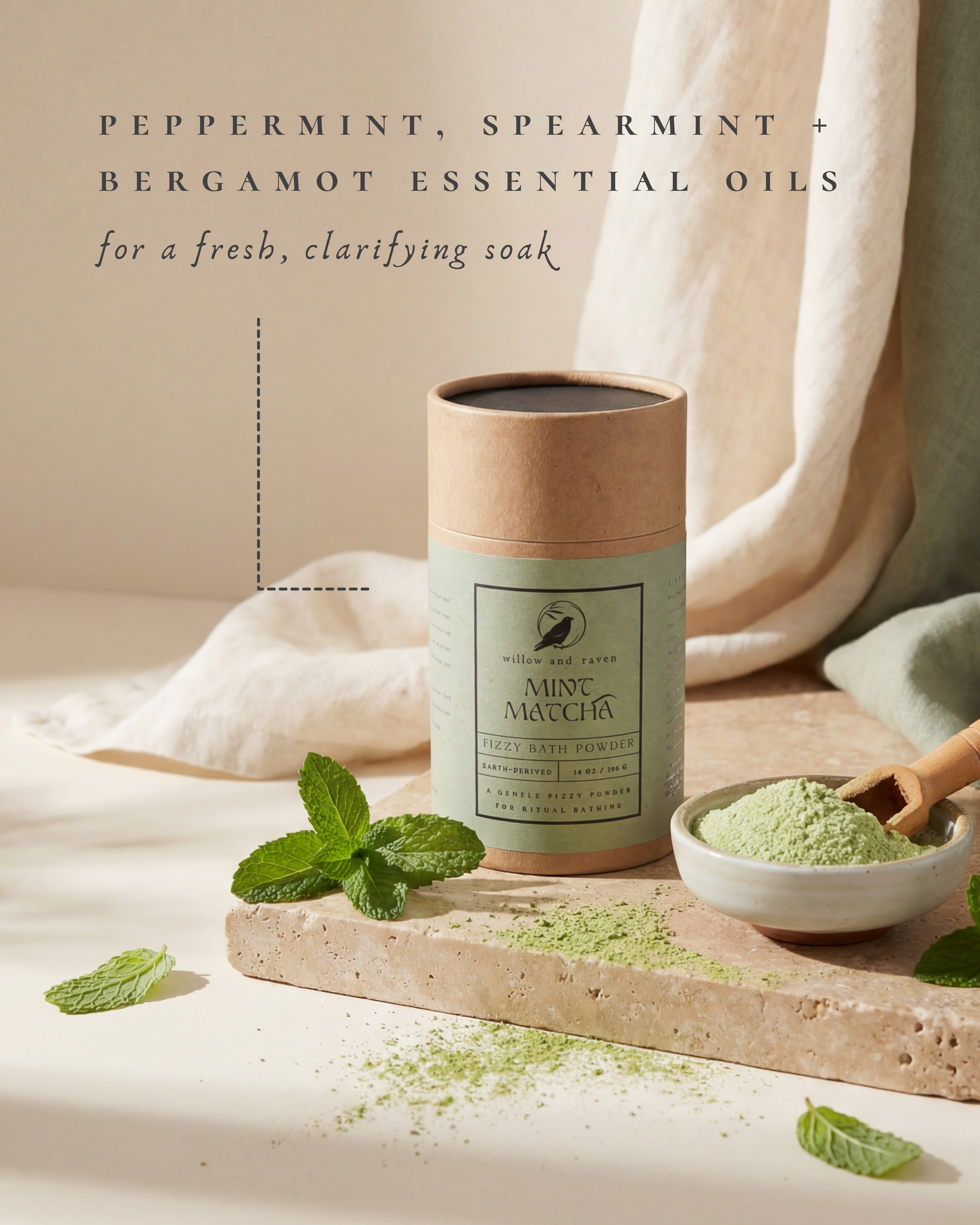 Mint Matcha Bath Powder